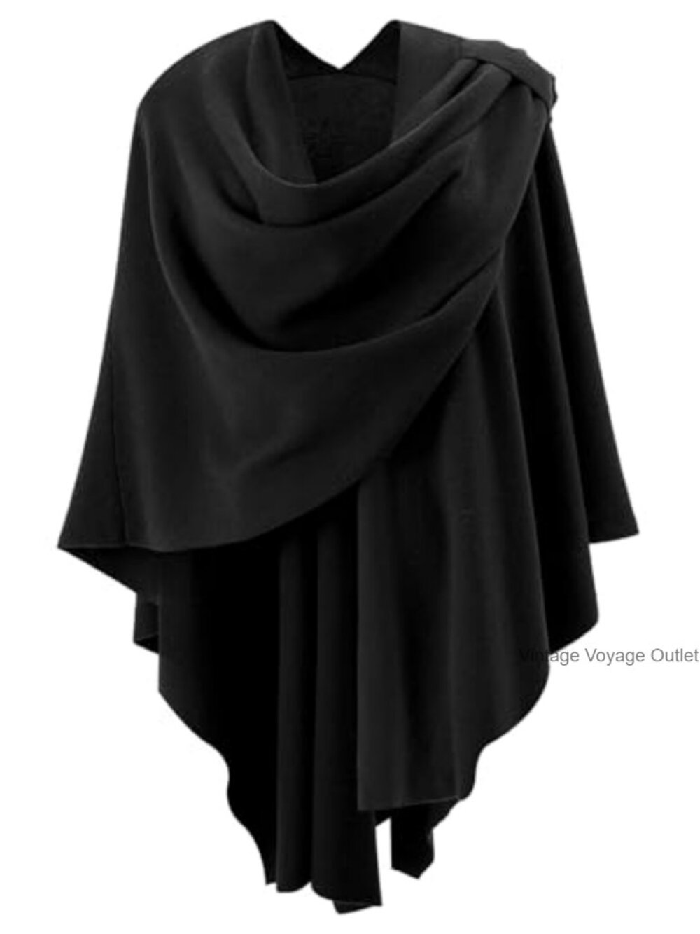 Cross Front Poncho Shawl Wrap Double-Knit Wedding Formal Evening